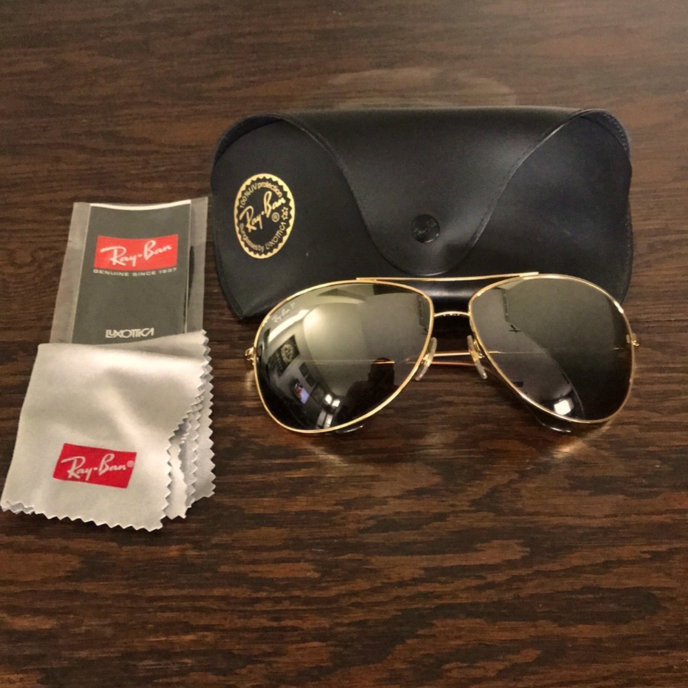 Ray-Ban Gold Large Aviators-Perfect!!